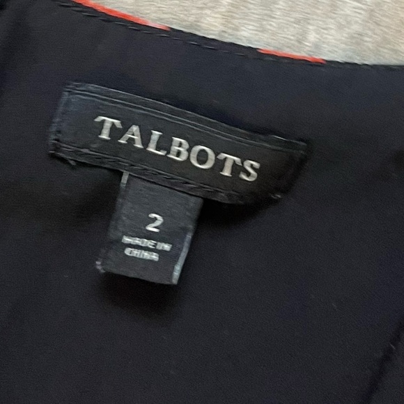 Talbots Floral Sleeveless Cowl Lined Dress Black 2 - Picture 3 of 7